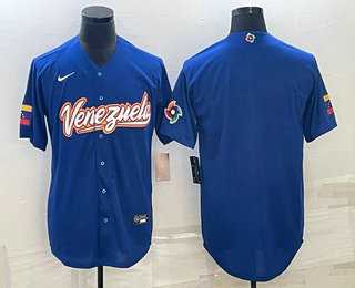 Mens Venezuela Baseball Blank 2023 Royal World Classic Stitched Jersey->2023 world baseball classic->MLB Jersey